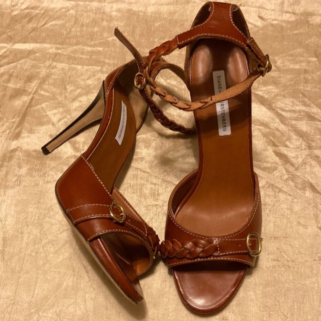 Diane Von Furstenberg Brown Leather Heels